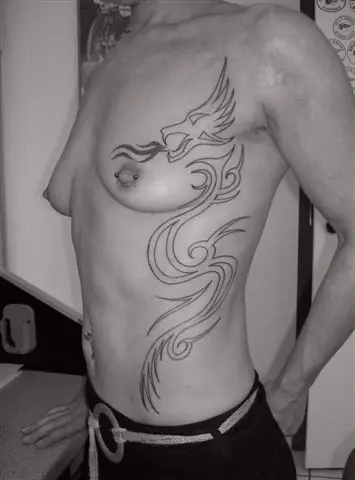 Freehand-Arbeit an der Seite, frühe Arbeit aus dem Red Dragon Tattoo Studio