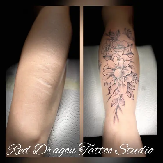 Fineline & Floral Tattoo aus dem Red Dragon Tattoo Studio Kleve