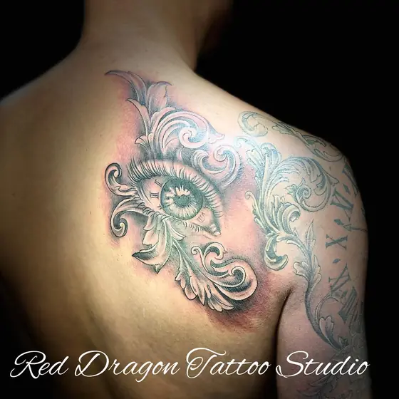 Farbe Tattoo aus dem Red Dragon Tattoo Studio Kleve