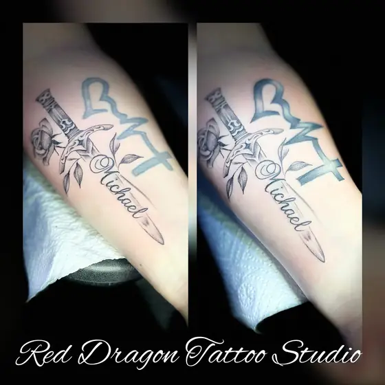 Schrift & Lettering Tattoo aus dem Red Dragon Tattoo Studio Kleve