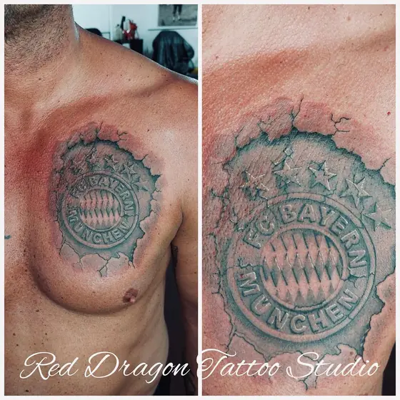 Farbe Tattoo aus dem Red Dragon Tattoo Studio Kleve