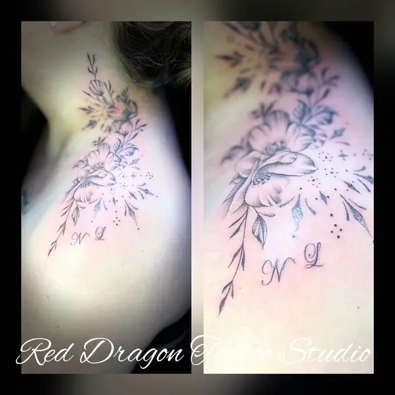 Fineline & Floral Tattoo aus dem Red Dragon Tattoo Studio Kleve
