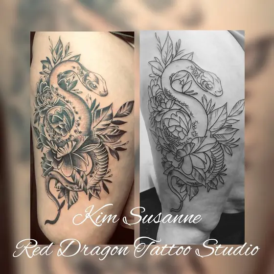 Fineline & Floral Tattoo aus dem Red Dragon Tattoo Studio Kleve